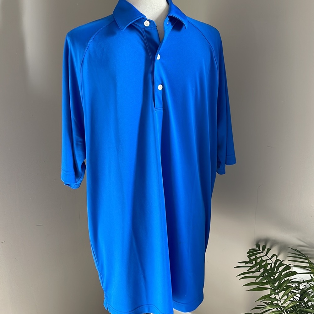 Greg Norman Microlux Play Dry Men' Cobalt Blue Short Sleeve  Golf Polo  Size L